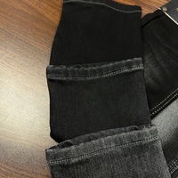 Tissu denim noir extensible sergé haute densité avec envers en tissu éponge Lizhi XH5062KA pour garçons, respirant et résistant à l'abrasion