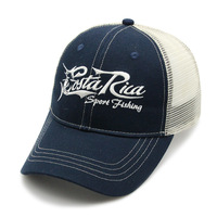 Gorra de béisbol estilo camionero unisex de malla con logo bordado de algodón puro, diseño de 6 paneles con patrón de letras, personalizada de fábrica