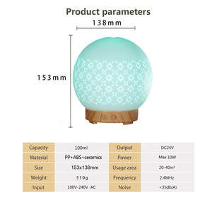 Diffuseur d'arômes en céramique Nagomi 0,5 L avec lumière LED, humidificateur à brume froide pour la maison et le bureau, avec minuterie de 2 à 8 heures et faible niveau sonore - Product Image 5
