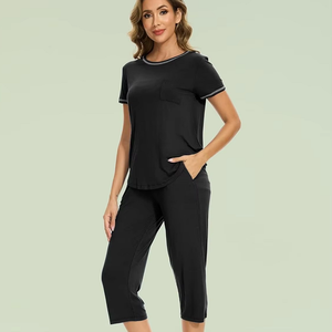 Vêtements de nuit pour femmes en viscose de bambou, ensemble de pyjama pour femmes, ensemble de vêtements de détente en 2 pièces, vêtements de maison en modal pour femmes, fabricant OEM ODM - Product Image 1
