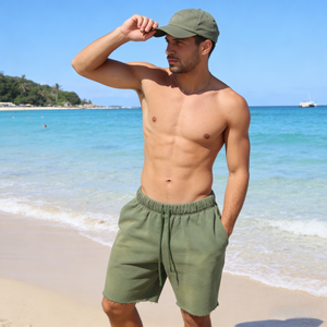 Shorts de sport pour hommes, très demandés, de haute qualité, effet délavé, design usé, style streetwear estival - Product Image 1