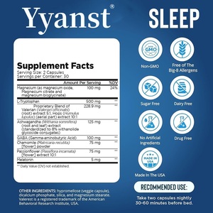High quality private label magnesium & L-tryptophan & Ashwagandha Natural Sleep Aid Supplement reduce stress capsule - Product Image 3