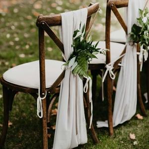 MoreDesign Chaise de jardin en bois pour événements extérieurs, empilable, avec dossier croisé, haute qualité pour hôtel - Product Image 6