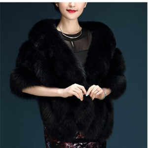 New Fashion <strong>Woman</strong> Real Fox Fur Shawl Vest Jacket Fluffy Party Clothing Fur Shawl <strong>Cape</strong> Wedding Luxury Natural Fur Scarf <strong>Coat</strong> - Product Image 4