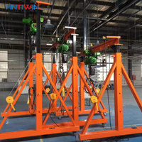 Grue portique mobile HNTIWIN certifiée CE, à roues en caoutchouc sans rail, capacité 5-10 tonnes, avec palan à chaîne, hauteur de levage 10m et garantie de 3 ans
