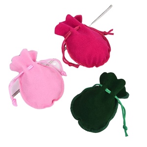 Pochettes à bijoux en velours faites à la main avec cordon de serrage, sacs de rangement compacts en forme de gourde pour chevillères, breloques et perles culturelles - Product Image 1
