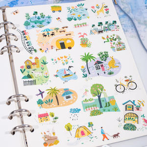 My Little Map Series Die Cut Handbook Stickers décoratifs 1 rouleau de ruban adhésif en caoutchouc PET activé par l'eau - Product Image 3