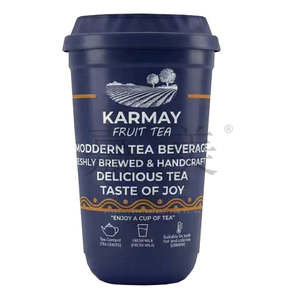 Vaso de té con limón KARMAY con tapa de 700 ml, vaso redondo de plástico para bebidas, vaso personalizado para llevar con impresión IML, vaso de calidad alimentaria. - Product Image 5