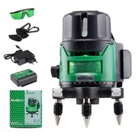 Niveau laser rotatif NewBeat Cross 5 lignes, faisceau vert horizontal et vertical, batterie, niveaux laser rotatifs pour l'extérieur