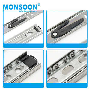 35mm Correderas Métal Fermeture Souple Armoire Glissières Tiroir 20 Pouces Télescopique Trois Section Montage Latéral Rails 20 Pouces <span class=keywords><strong>Cuisine</strong></span> - Product Image 4
