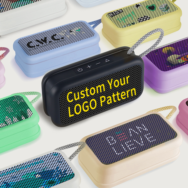 Custom LOGO Pattern Portable Mini Wireless Speaker Big Audio IPX5 Waterproof Dustproof Wireless Speaker for Home Outdoor Travel