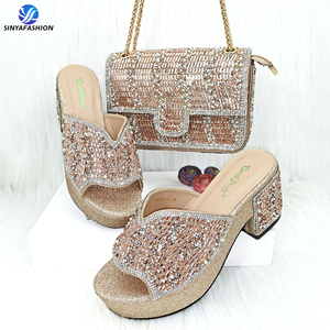 Conjunto de bolsa italianos de <span class=keywords><strong>zapatos</strong></span> de tacón alto Hermoso zapato de material Pu para combinar con el conjunto de bolsa de <span class=keywords><strong>zapatos</strong></span> cómodos conjunto de bolsa - Product Image 2