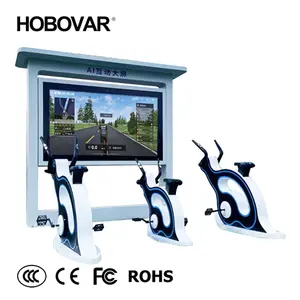 Hobovar 새로운 디자인 저렴한 운동 디지털 간판 AR 대화 형 자전거 바디 핏 자전거 피트니스 스마트 승마 자전거 스크린