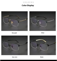 Gafas de titanio de medio marco con estilo para hombre con cuerno Natural, gafas de lectura clásicas de lujo para miopía, montura de luz roja
