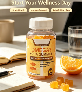 Private Label 60 Gummies <strong>Omega3</strong> + DHA EPA Gummies Orange Flavor Brain Heart Joint Health Immune Support Gummy - Product Image 4