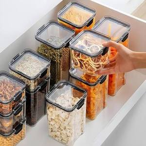 HALO Premium Plastic Food <b>Storage</b> <b>Container</b> Airtight Dry Food Pantry Organizer Transparent <b>Stackable</b> Kitchen <b>Storage</b> Box OEM ODM - Product Image 6