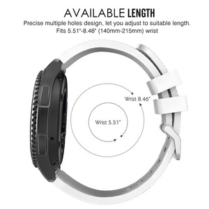 22mm spor dimi silikon saat kayışı Samsung Galaxy İzle 3 dişli S3 45mm 46mm için <span class=keywords><strong>HUAWE</strong></span> Garmin Xiaomi akıllı saat kayış - Product Image 4