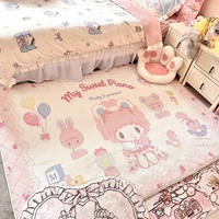 Tapis en fausse fourrure Sanrio mignon style dessin animé pour salon, chambre, chevet, style Instagram, tapis de table basse Kawaii, crème moderne
