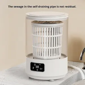 Laveuse-sécheuse portable pliable rechargeable 4L à chargement par le haut pour vêtements de bébé, sous-vêtements et chaussettes – Idéale pour dortoirs et voyages transfrontaliers - Product Image 3