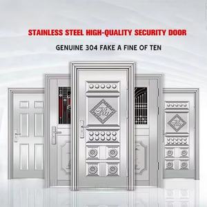 Puerta de Seguridad de Acero Inoxidable de Diseño Moderno, Resistente a la Corrosión, Doble Apertura, Función Antirrobo para Apartamento - Product Image 3