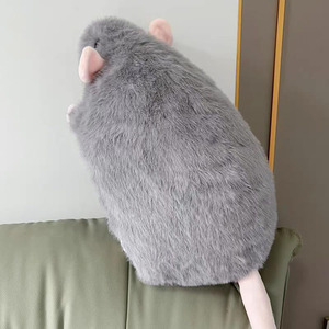 Peluche de Rata Gorda Marrón, Juguete de Peluche Súper Suave, <span class=keywords><strong>Rat</strong></span>ón Gris Regordete, Almohada de Animal Acogedora y Adorable para Niños, Adolescentes y Adultos, Peluche Ecológico para Abrazar - Product Image 1