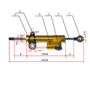<span class=keywords><strong>Amortisseur</strong></span> de direction universel pour <span class=keywords><strong>moto</strong></span> 250 mm 256 mm, stabilisateur en alliage d'aluminium anodisé, anti-vibration, <span class=keywords><strong>amortisseur</strong></span> de direction - Product Image 3