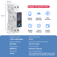 Compteur Wifi monophasé Tuya TO-Q-SYS-JWT MCB 50A 1P+N pour la domotique, produits Smart Life avec écran LCB Chayo