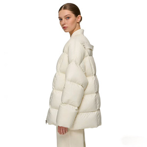 Giacca <span class=keywords><strong>Invernale</strong></span> da <span class=keywords><strong>Donna</strong></span> Personalizzabile, Spessa, Casual, Calda, Imbottita con <span class=keywords><strong>Piumino</strong></span> d'Oca Bianco, Design con Colletto Alto e Cerniera - Product Image 1