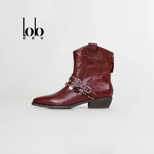 Stivali da Cowboy da <span class=keywords><strong>Donna</strong></span> in Vera Pelle Autunno/Inverno, Punta Affusolata, Tacco Grosso, Cerniera Posteriore, Colore Unico - Product Image 2