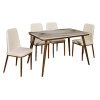 Ensemble de table et chaises de salle à manger de luxe au design moderne avec plateau en marbre pour 6 personnes - Mobilier de salle à manger - Entrepôt