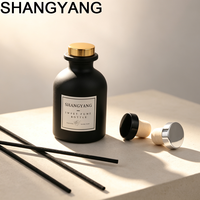 Luxuriöse Mattierte Bernstein-Schwarze 140ml Glasflasche mit Korkverschluss für Duftstäbchen-Diffusor, Leere Aromatherapie-Flasche