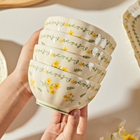 ESTICK Bol en porcelaine émaillée Vaisselle élégante et de grande valeur Bol à riz et à soupe compatible micro-ondes et lave-vaisselle