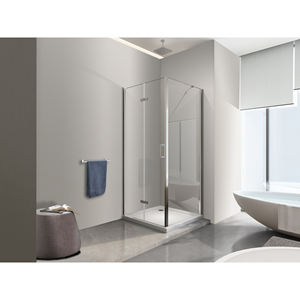Mur latéral fixe H 190 Cabines de douche 77.5-80 Porte de douche à deux volets 62.5-65 Cabine de douche transparente chromée - Product Image 1
