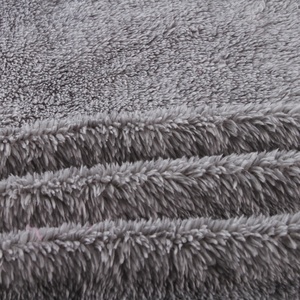 Fil noir hacci 100 <span class=keywords><strong>polyester</strong></span> brossé coton <span class=keywords><strong>molleton</strong></span> sherpa tissu pour couverture - Product Image 3