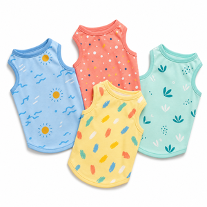 T-shirts imprimés sans manches pour chien, vêtements d'été légers pour animaux de compagnie, vêtements décontractés pour chiens de petite et moyenne taille, usage quotidien - Product Image 1