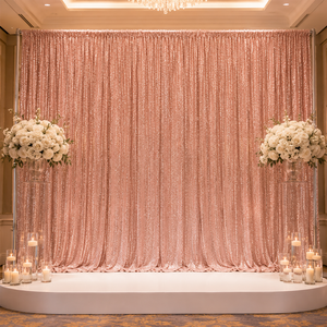 Telón de Fondo Personalizado de Lurex para Eventos, para Proyectos de Bodas con Sistema de Tubos y Cortinas, Proveedor - Product Image 1