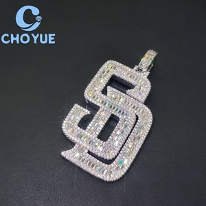 Top Quality 925 <b>Silver</b> Moissanite Letter SD Pendant Baguette Cut Iced Out Hip Hop <b>Charm</b> Pass Diamond Tester with GRA - Product Image 1