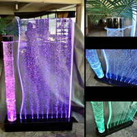Panneau mural à bulles d'eau en acrylique avec LED changeantes de couleur, décoration intérieure RGB, rideau d'eau à bulles en acrylique, fontaine