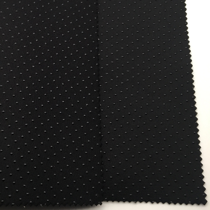 Оптовая продажа, нескользящий Силиконовый неопреновый лист в горошек с черной нейлоновой или полиэфирной тканью для перчаток