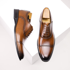 Zapatos Oxford Marrones Genuinos con Punta Puntiaguda y Cordones para Vestir, Ideales para el Trabajo y Uso en Todas las Estaciones, Envío Directo - Product Image 5