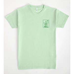 T-shirt Fucktus vert clair avec motif petit cactus – Vêtement promotionnel - Product Image 1