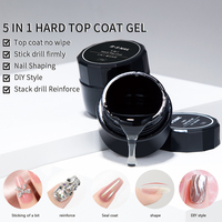 RS Nail Professional Nail 5 en 1, Top Coat dur de style japonais, anti-rayures, brillant, à retirer par trempage, sans essuyage, gel pour renforcement des ongles