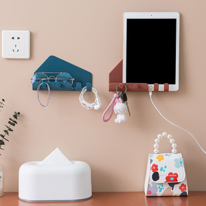 Adhesive Wall Mount Charging <b>Stand</b> <b>For</b> Phone <b>Tablet</b> With Storage Hooks Bedroom Door Back 4 Hooks - Product Image 3
