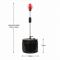 Ballon de vitesse de boxe autoportant pour entraînement de réaction, utilisation au sol illimitée, avec base en sac d'eau en PVC breveté