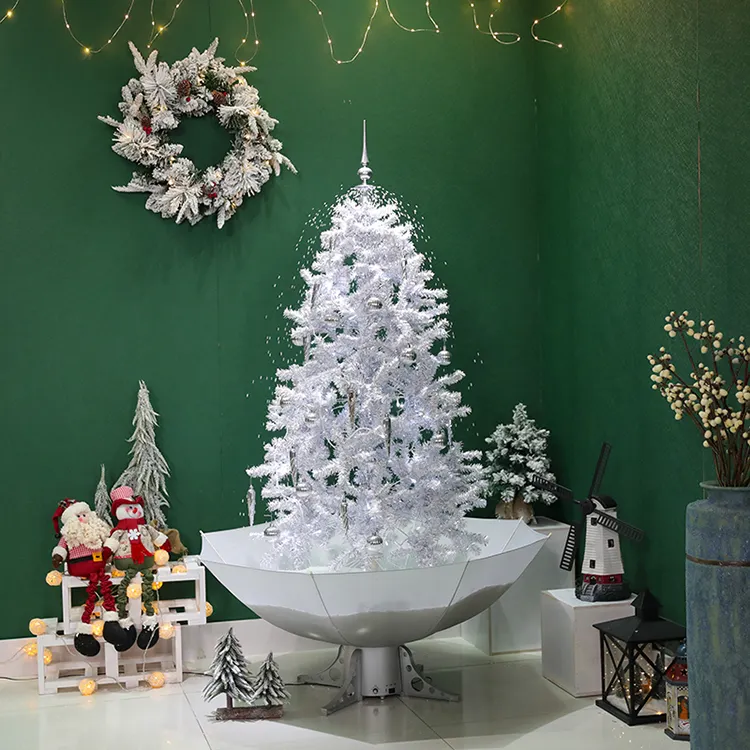 Arvores डी नेटाल नई डिजाइन अद्वितीय कृत्रिम पेड़ चांदी के रंग बर्फ क्रिसमस पेड़ सफेद के लिए छुट्टी क्रिसमस की सजावट