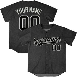 Maillot de baseball personnalisé unisexe pour adulte, avec nom et numéro brodés, en twill, à boutons, vêtement de sport - Product Image 1