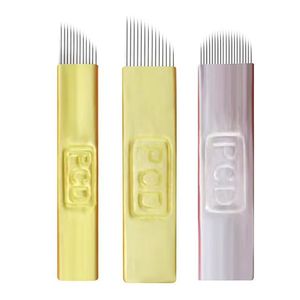 Cuchillas de tatuaje Microblading de acero inoxidable desechables, <span class=keywords><strong>aguja</strong></span> de maquillaje PUMermanent bordada <span class=keywords><strong>para</strong></span> mesoterapia - Product Image 1