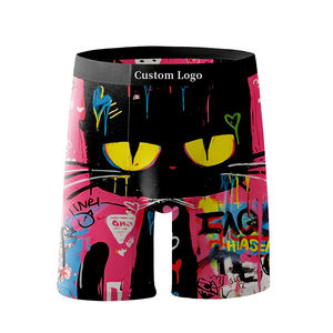 Short graphique avec logo de marque personnalisé Boxers imprimés numériquement <span class=keywords><strong>en</strong></span> 3D Caleçons pour jeunes garçons Sous-vêtements de créateur grande taille Culottes de lingerie pour hommes - Product Image 1