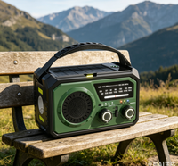 16000mAh Tragbares Aufladbares Überlebensradio Kabelloses Handkurbel-AM/FM-Internetradio mit LED-Beleuchtung und Powerbank