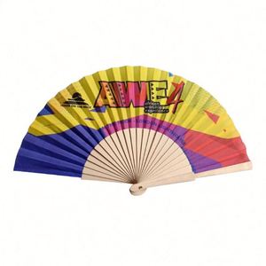 Direct Sales Customized 23Cm Wooden Folding With Cloth Surface Novelty Advertising <b>Cooling</b> Gift Hand Fan Promotion - Product Image 1